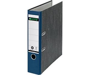 Leitz 180° Wide Lever Arch File A4 82 mm Blue 2 Rings 1080 Cardboard Marbled Portrait