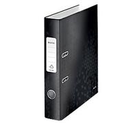 Leitz 180° WOW Narrow Lever Arch File A4 50 mm Black 2 Rings 1006 Laminated Cardboard Portrait