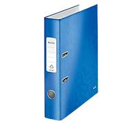 Leitz 180° WOW Narrow Lever Arch File A4 50 mm Blue 2 Rings 1006 Laminated Cardboard Portrait