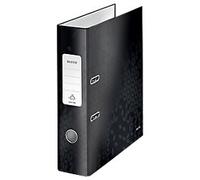 Leitz 180° WOW Wide Lever Arch File A4 80 mm Black 2 Rings 1005 Laminated Cardboard Portrait
