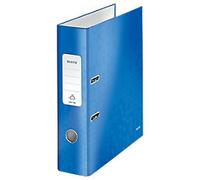 Leitz 180° WOW Wide Lever Arch File A4 80 mm Blue 2 Rings 1005 Laminated Cardboard Portrait