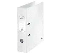 Leitz 180° WOW Wide Lever Arch File A4 80 mm White 2 Rings 1005 Laminated Cardboard Portrait Pack of 5