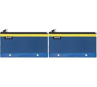 Leitz 2 Pocket Pencil Case Wallet with Eyelets, Blue, Urban Chic Range, 60130032 (Pack of 2)
