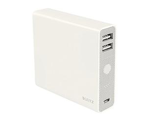 Leitz 2 Port USB Power Bank with USB Cable, Complete Range 65280001 - White