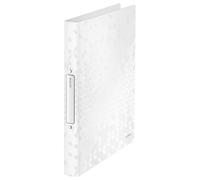 Leitz 2 Ring Binder, Holds up to 190 Sheets, Wow Range, 25 mm Spine, 42570001 - A4, White