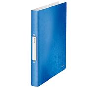 Leitz 2 Ring Binder, Holds up to 190 Sheets, Wow Range, 25 mm Spine, 42570036 - A4, Blue Metallic