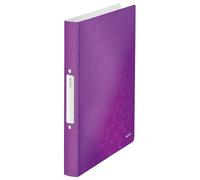 Leitz 2 Ring Binder, Holds up to 190 Sheets, Wow Range, 25 mm Spine, 42570062 - A4, Purple