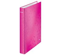 Leitz 2 Ring Binder, Holds up to 230 Maxi Sheets, Wow Range, 40 mm Spine, 42410023 - A4, Pink Metallic