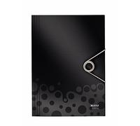 Leitz 3-Flap Folder, Holds up to 150 A4 Sheets, Elastic Closure, Flexible Plastic, Black, Bebop Range, 45630095
