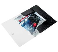 Leitz 3-Flap Folder, Holds up to 150 A4 Sheets, Elastic Closure, Flexible Plastic, Black, WOW Range, 45990095