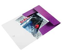 Leitz 3-Flap Folder, Holds up to 150 A4 Sheets, Elastic Closure, Flexible Plastic, Purple, WOW Range, 45990062