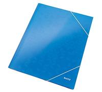 Leitz 3-Flap Folder, Holds up to 250 A4 Sheets, Elastic Closure, Flexible Plastic, Blue, Pack of 10, WOW Range, 39820036