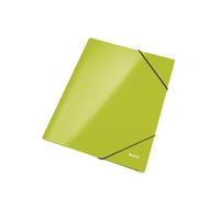 Leitz 3-Flap Folder, Holds up to 250 A4 Sheets, Elastic Closure, Flexible Plastic, Green, Pack of 10, WOW Range, 39820064