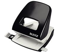 Leitz Hole Punch NeXXt 5008 - 2-Hole Metal, 30-Sheet, Guide Bar - Black