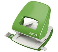 Leitz 30 Sheet Light Green Ergonomically Designed Hole Punch with Guide Bar | Sturdy Metal Hole Punch for Everyday Use at Home, The Office or School, Easy to Empty Hinged Waste Box