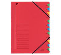 Leitz 39120025 Index File 12 Sections Coloured Chipboard Red