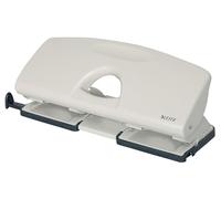Leitz 4 Hole Punch, 16 Sheets, Guide Bar with Format Markings, Metal, 50220085 - Grey