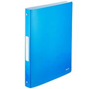 Leitz 4 Ring Binder, Holds up to 190 Sheets, Wow Range, 25 mm Spine, 42580036 - A4, Blue Metallic