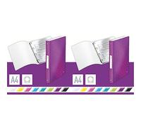 Leitz 4 Ring Binder, Holds up to 190 Sheets, Wow Range, 25 mm Spine, 42580062 - A4, Purple (Pack of 2)