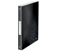 Leitz 4 Ring Binder, Holds up to 190 Sheets, Wow Range, 25 mm Spine, 42580095 - A4, Black