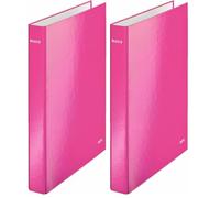Leitz 42420023 Ring Binder - Ring Binders (Pink, A4, 275 x 318 x 40 mm) (Pack of 2)