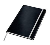 Leitz Style A4 Lined Notebook, Hardcover, 160 Pages, 80 Sheets, FSC-Certified 100 g/m² Paper, Elastic Strap & Bookmark, for Office & Home Office, Black, 44751094