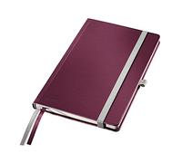 Leitz 44850028 A5 Hard Cover Notebook, Garnet Red (80 Sheets, Ruled, with 2 Bookmarks, 100 gsm Ivory Paper, Style Range)