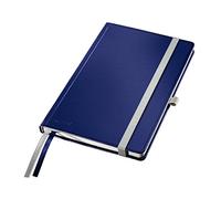Leitz 44850069 A5 Hard Cover Notebook, Titan Blue (80 Sheets, Ruled, with 2 Bookmarks, 100 gsm Ivory Paper, Style Range)