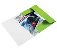 Leitz 45990054 3-Flap Folder, Holds Up to 150 A4 Sheets, Elastic Closure, Flexible Plastic, WOW Range, Green