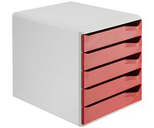 Leitz 5 A4 Drawer Cabinet, Organiser, Post Set, Red