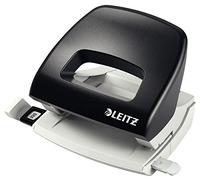 Leitz 50386095, Office Hole Punch, 1.6 mm, Topstyle with Guide Bar, Black