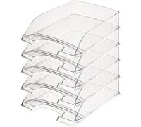 Leitz 52260002 Letter Tray Transparent Plus A4 Polystyrene Transparent Pack of 5