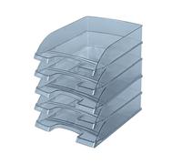 Leitz 52260092 Letter Tray Transparent Plus A4 Polystyrene Grey Pack of 5