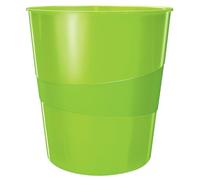 Leitz 52781054 15 Litre Waste Bin, Plastic, WOW Range, Green
