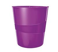 Leitz 52781062 15 Litre Waste Bin, Plastic, Wow Range, Metallic Purple
