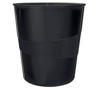 Leitz 52781095 15 Litre Waste Bin, Plastic, Wow Range, Black