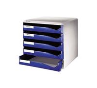 Leitz 5 A4 Drawer Cabinet, Organiser, Post Set, Blue