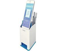 Leitz 53631036 Sound pencil case (sound amplification function, WOW) white/metallic blue