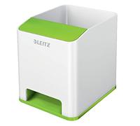 Leitz 53631054 Pen Holder, Sound Amplification Function, WOW Range, White/Green