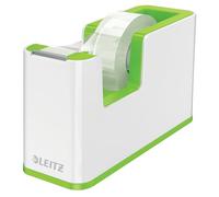 Leitz 53641054 Tape Dispenser, Heavy Base with Tape, Wow Range, Pearl White/Green