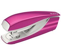 Leitz Stapler, 30 Sheet Capacity, Ergonomic Metal Body, Includes Staples, WOW Range, 55022023 - Metallic Pink