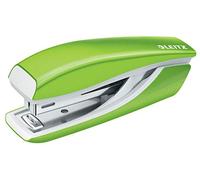 Leitz 55022054 Mini Stapler, 10 Sheet Capacity, Ergonomic Metal Body, Includes Staples, WOW Range, Green
