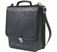 Leitz 60250095 Luna Portfolio with Carryon Strap Leather for Laptop - Black