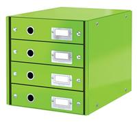 Leitz Wow Click & Store Green 4 Drawer Cabinet With Thumbholes And Label Holders A4
