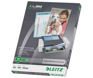 Leitz 7492 Laminate Sheet A5 80 micron glossy 100 pcs durable prot...