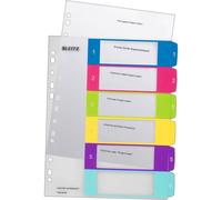 Leitz A4 12420000 WOW 1-6 Index, PC-Printable, Extra Wide, Heavy Duty Plastic, M