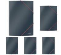 Leitz A4 3- Flap Folder, 150 Sheet Capacity, Cosy Range, Velvet Grey, 30020089 (Pack of 5)