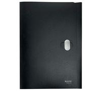 Leitz A4 3-Flap Folder with Closure, 150 Sheet Capacity, 100 Percent recyclable Plastic, Carbon Neutral, Eco Friendly, Recycle Range, 46220095, Dark