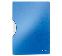 Leitz A4 ColorClip File, 30 Sheet Capacity, Flexible Plastic, Metallic Blue, WOW Range, 41850036
