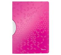Leitz A4 ColorClip File, 30 Sheet Capacity, Flexible Plastic, Metallic Pink, WOW Range, 41850023